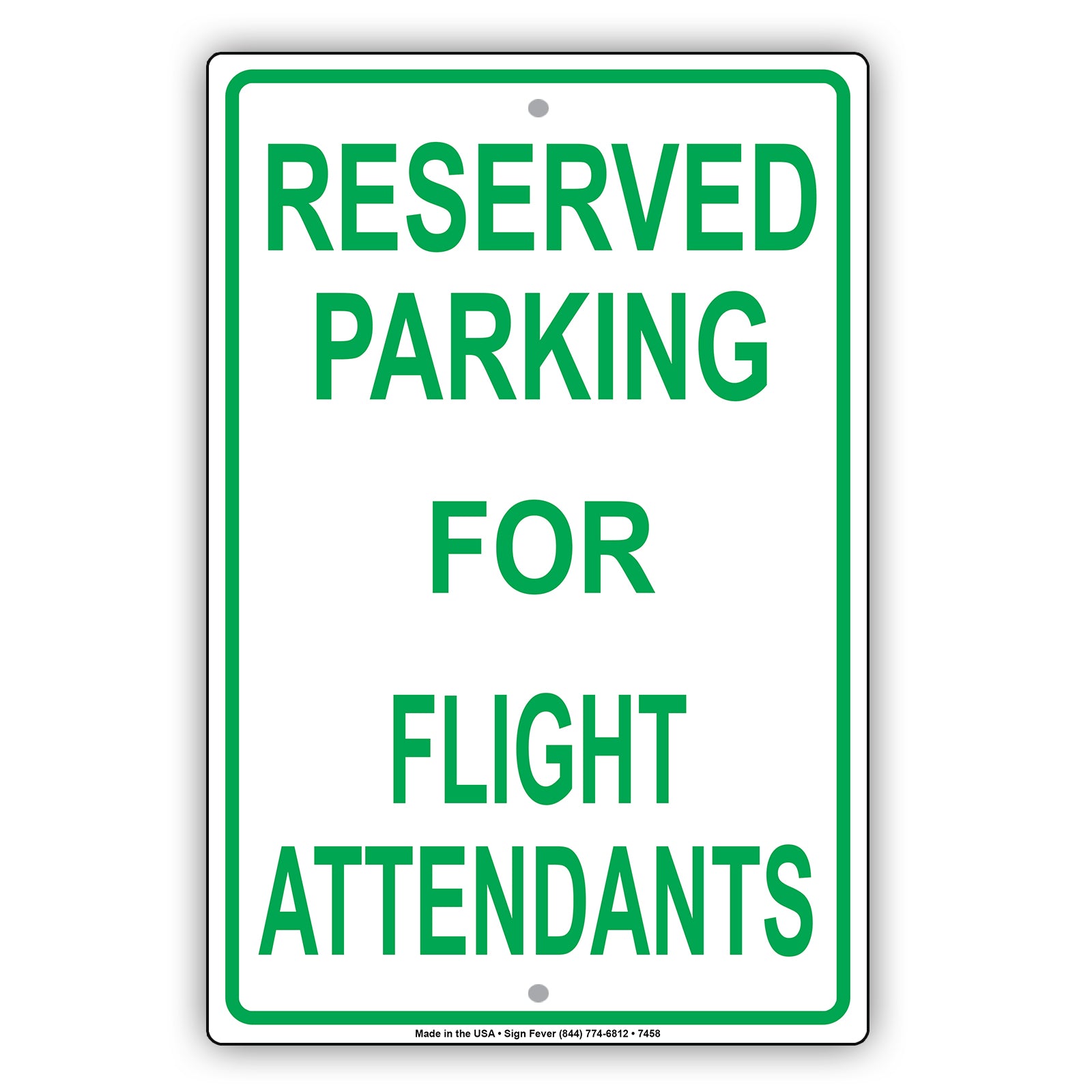 Reserved Parking For Flight Attendants All Others Will Be Towed Aluminum Metal Sign Plate