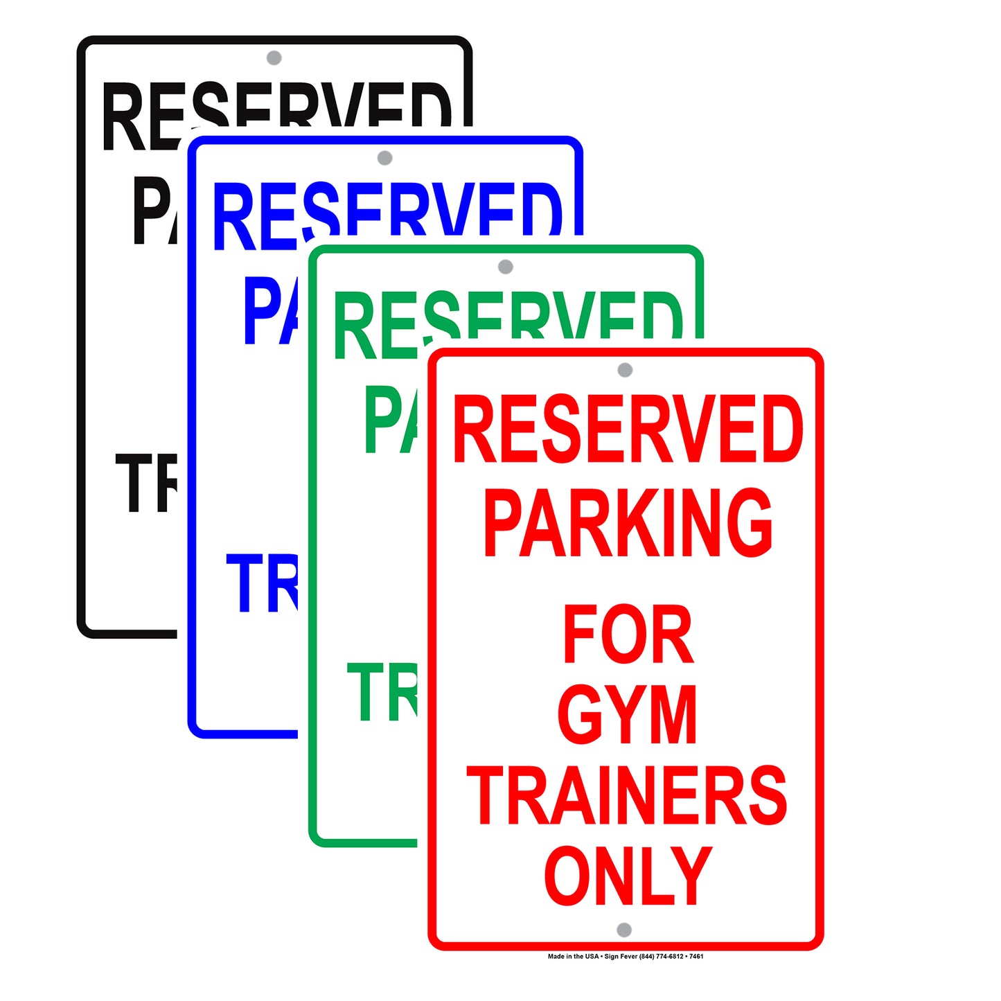 Reserved Parking For Gym Trainers Only All Others Will Be Towed Aluminum Metal Sign Plate