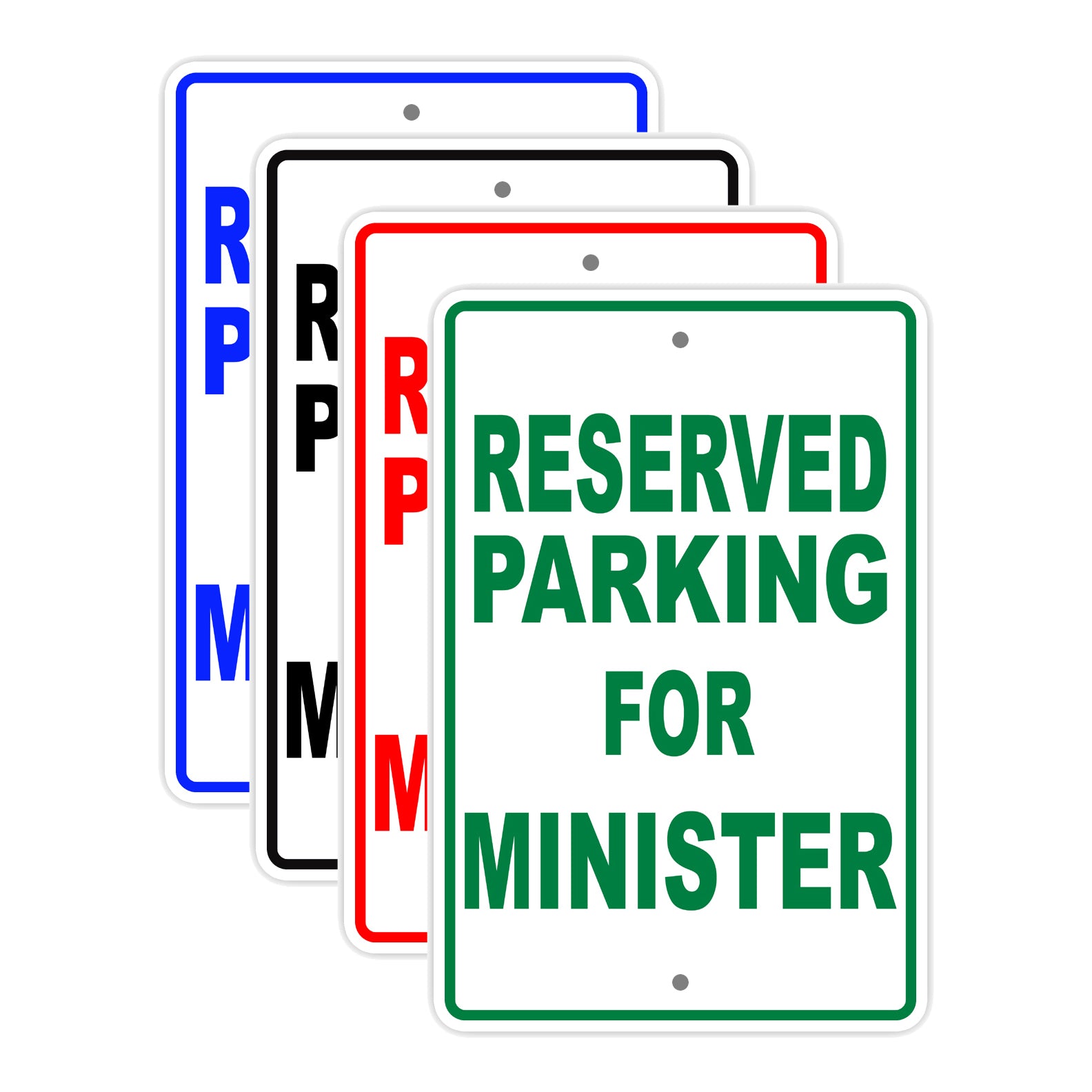 Reserved Parking For Ministers Only All Others Will Be Towed Aluminum Metal Sign Plate