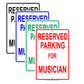 Reserved Parking For Musician Only All Others Will Be Towed Aluminum Metal Sign Plate