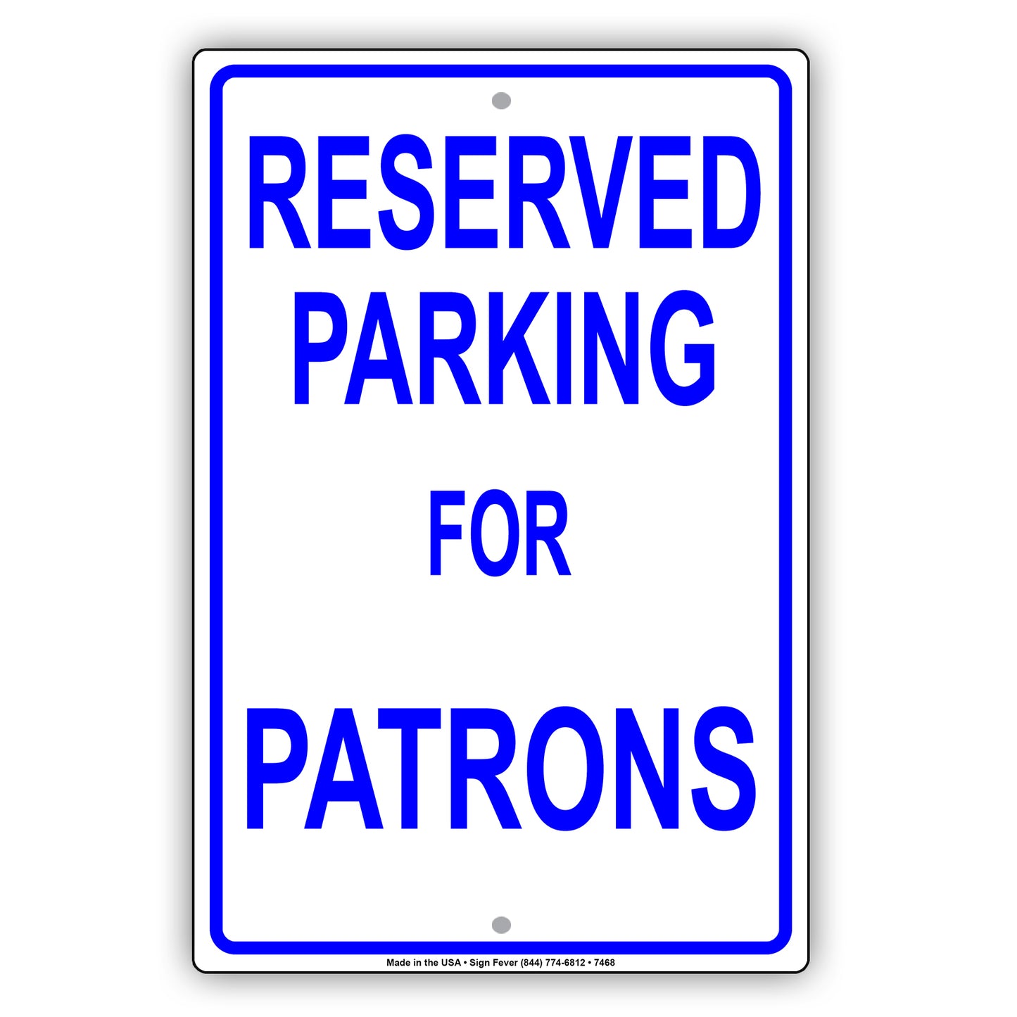 Reserved Parking For Patrons Only All Others Will Be Towed Aluminum Metal Sign Plate