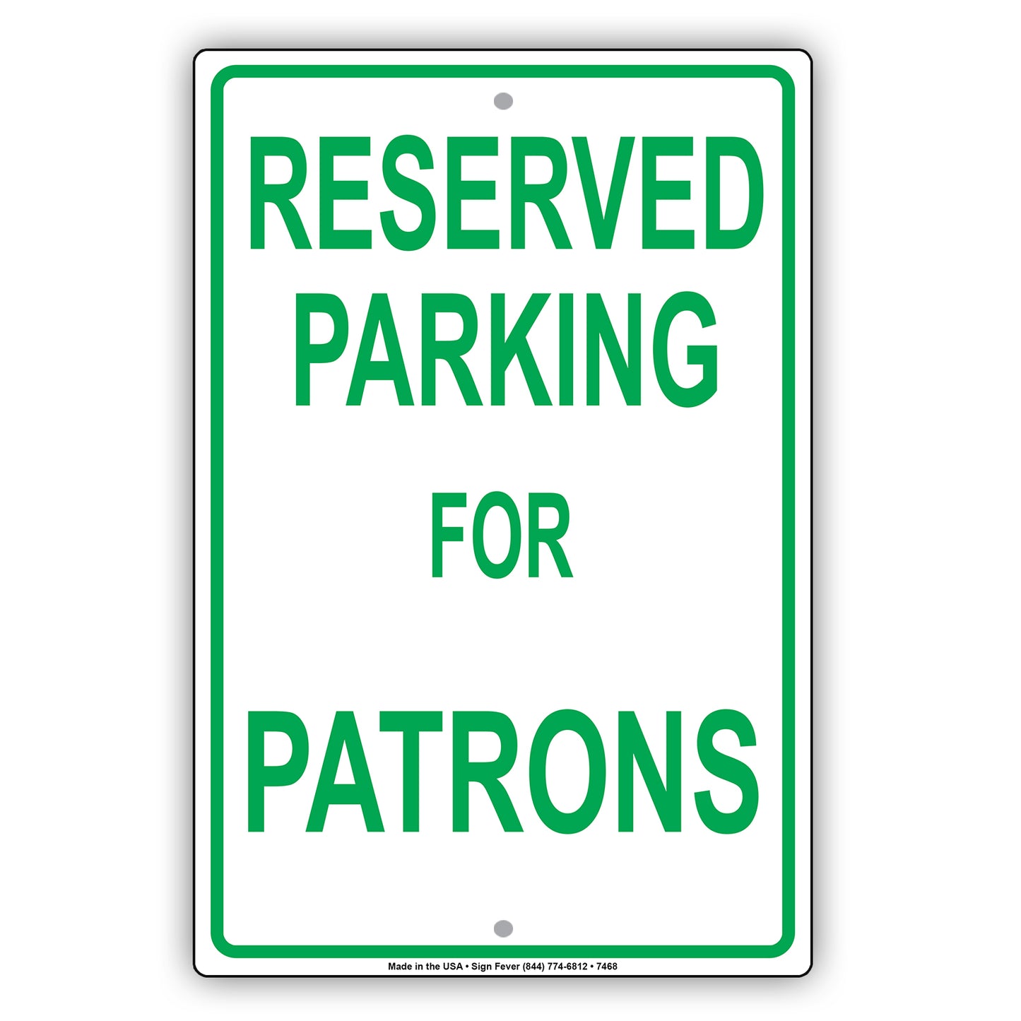Reserved Parking For Patrons Only All Others Will Be Towed Aluminum Metal Sign Plate