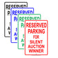 Reserved Parking For Silent Auction Winner Only All Others Will Be Towed Aluminum Metal Sign Plate