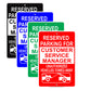 Reserved Parking For Customer Service Manager Unauthorized Vehicles Towed Away Aluminum Metal Sign Plate
