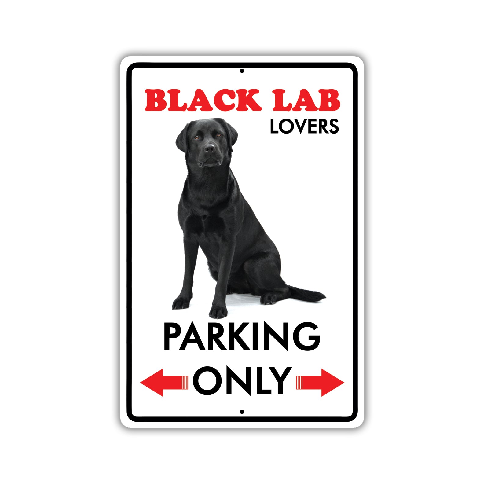 Beware! Guard Black Lab On Duty | Metal Dog Sign – Sign Fever