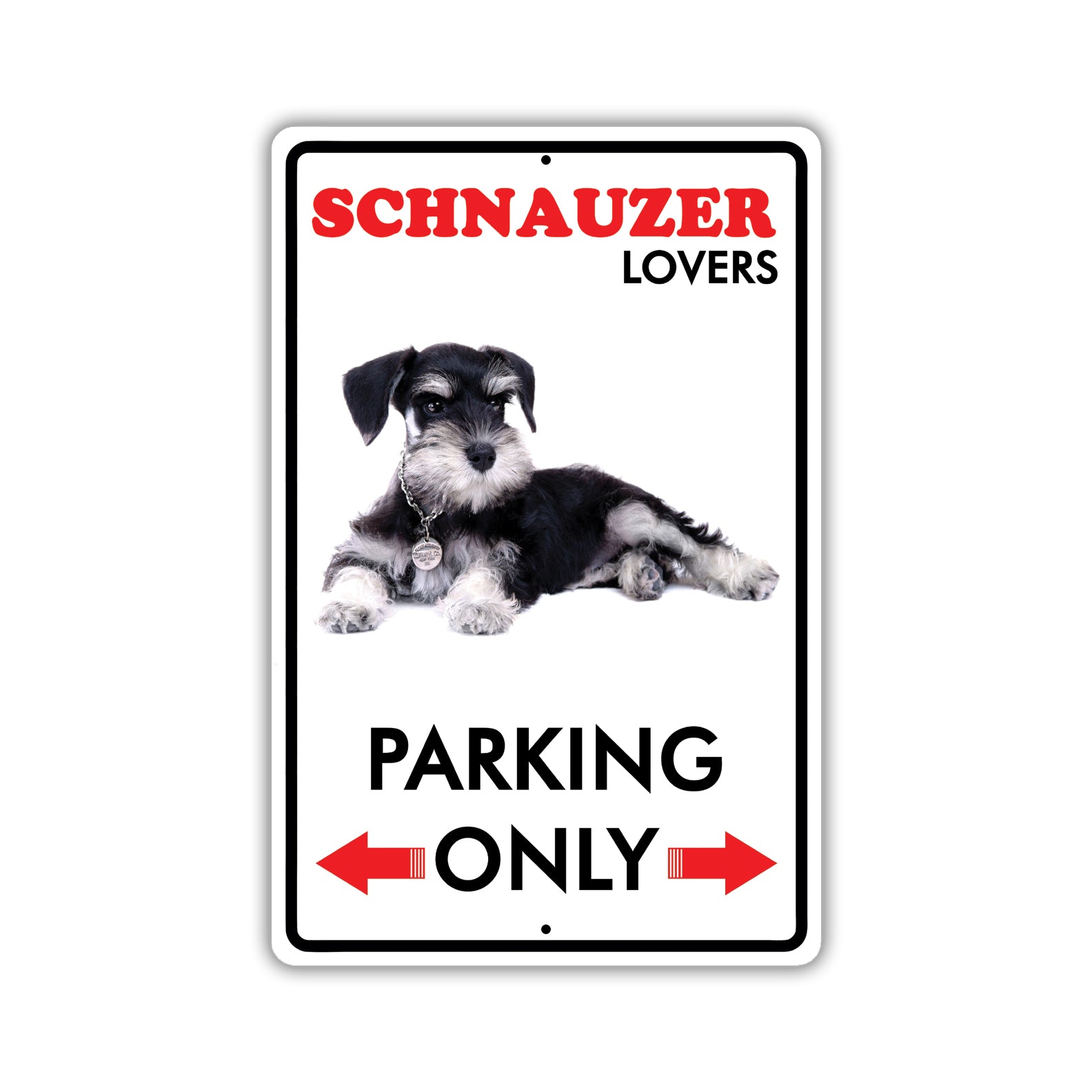 Beware! Guard Schnauzer Dog On Duty Dog Sign