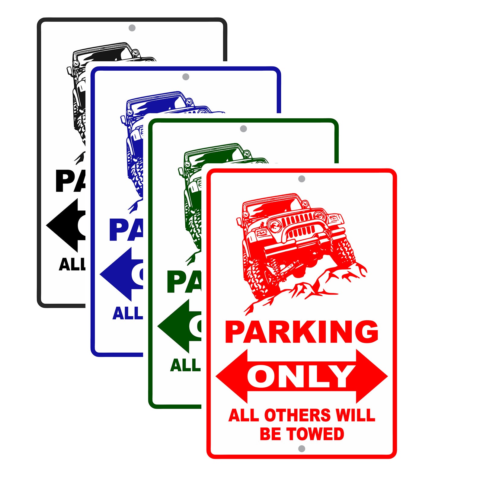 Jeep Parking Only All Others Will Be Towed Aluminum Metal Sign Plate