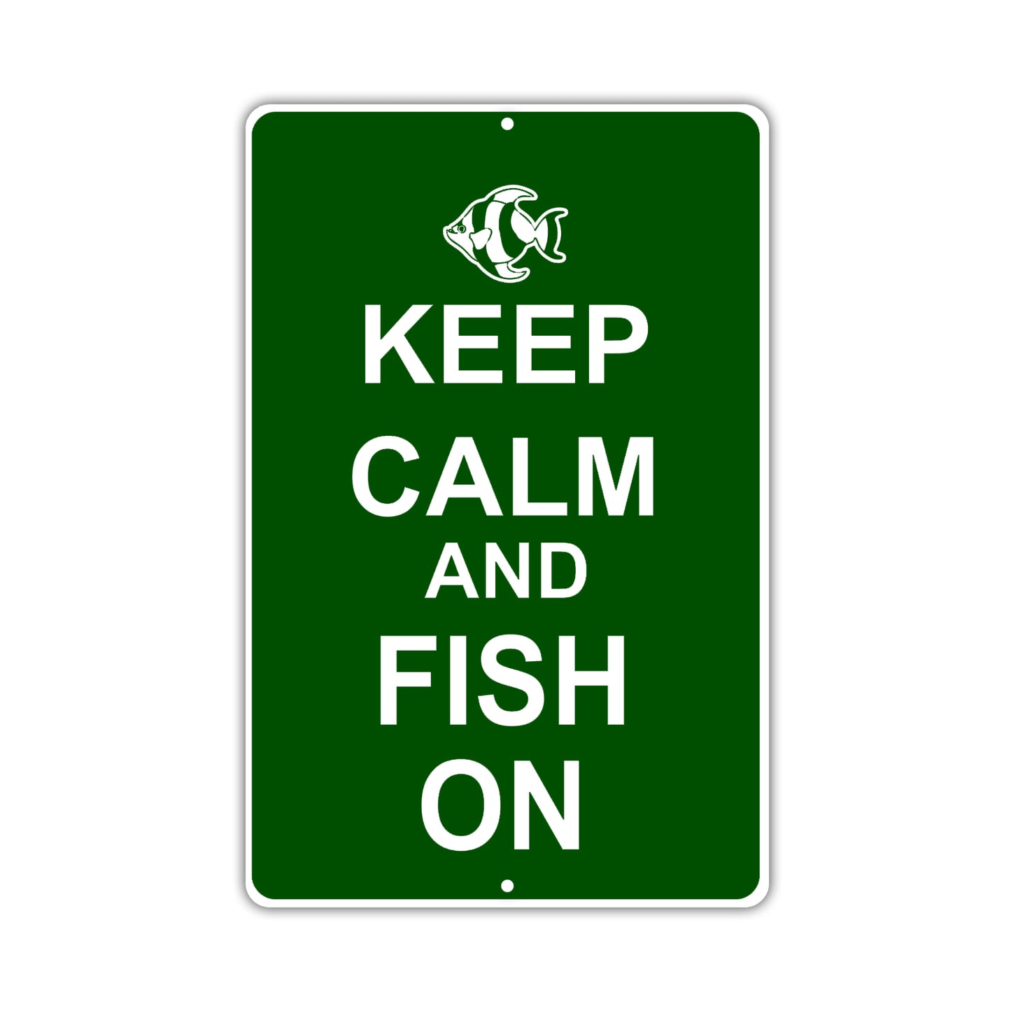 Keep Calm And Fish On With Humor Jokes Funny Gags Novelty Caution Alert Warning Aluminum Sign