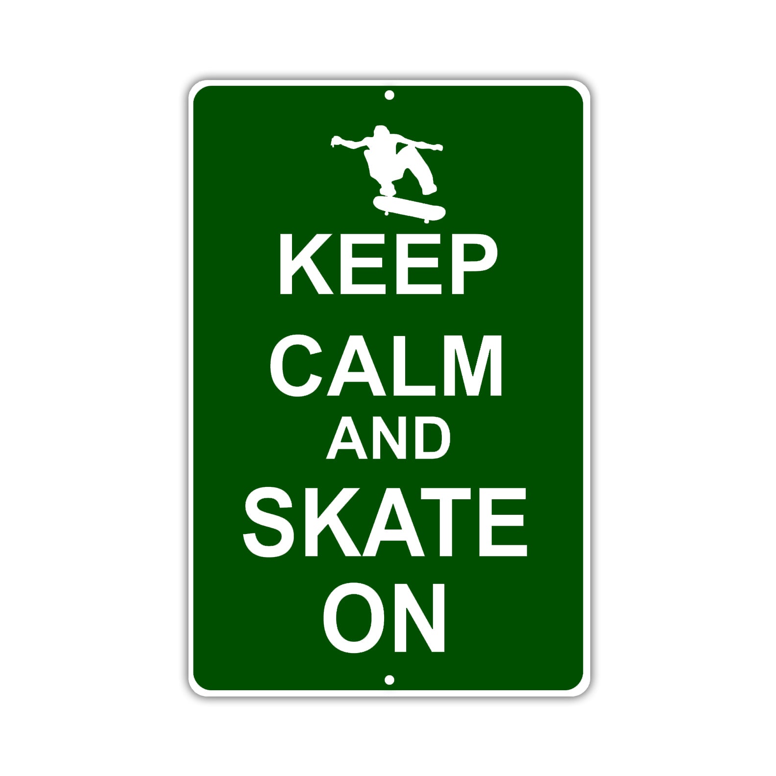 Keep Calm And Skate On With Humor Jokes Funny Gags Novelty Caution Alert Warning Aluminum Sign