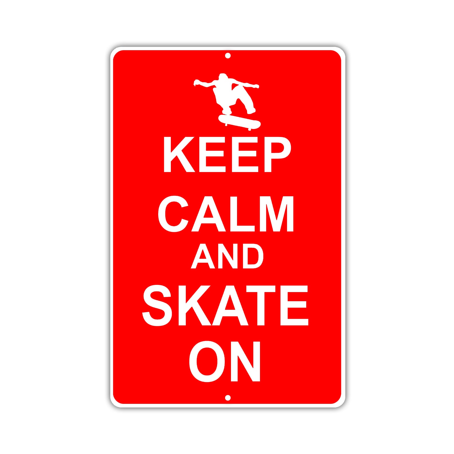 Keep Calm And Skate On With Humor Jokes Funny Gags Novelty Caution Alert Warning Aluminum Sign