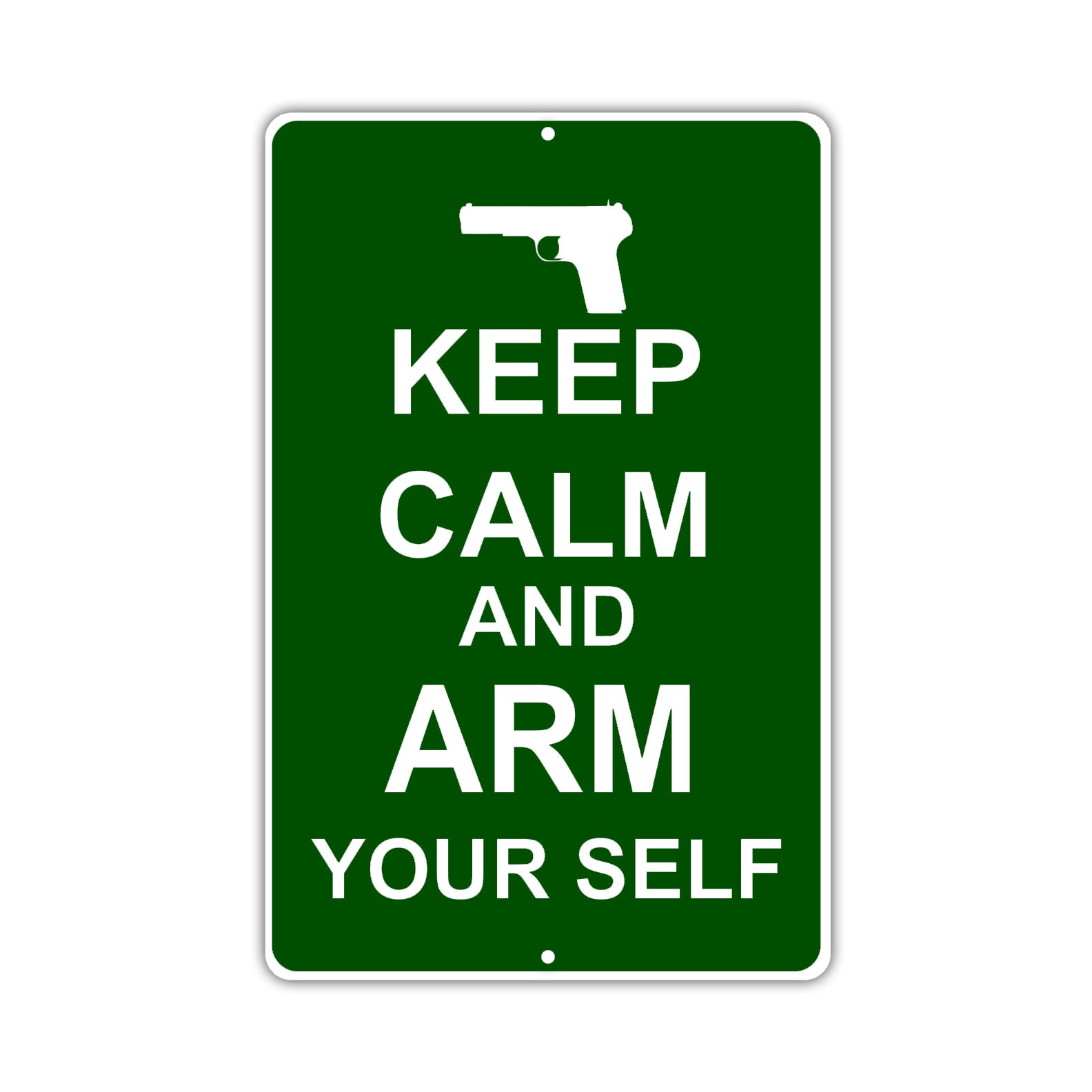 Keep Calm And Arm Yourself With Humor Jokes Funny Gags Novelty Caution Alert Warning Aluminum Sign
