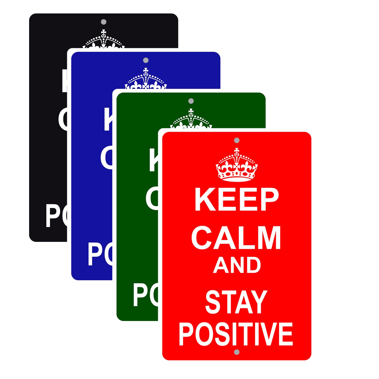 Keep Calm And Stay Positive With Humor Jokes Funny Gags Novelty Caution Alert Warning Aluminum