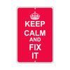 Keep Calm And Fix It With Humor Jokes Funny Gags Novelty Caution Alert Warning Aluminum