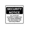 Security Notice All Acts Of Stupidity Committed Aluminum Metal Sign Plate