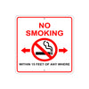 No Smoking Within 15 Feet of Anywhere Aluminum Metal Sign Plate