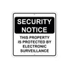 Security Notice This Property is Protected By Electronic Surveillance Aluminum Metal Sign Plate