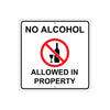 No Alcohol Allowed In Property Beer Wine Aluminum Metal Sign Plate