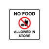 No Food Allowed In Store with Symbol Business Policy Aluminum Metal Sign Plate