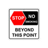 Stop No Smoking Beyond This Point Warning Aluminum Metal Sign Plate