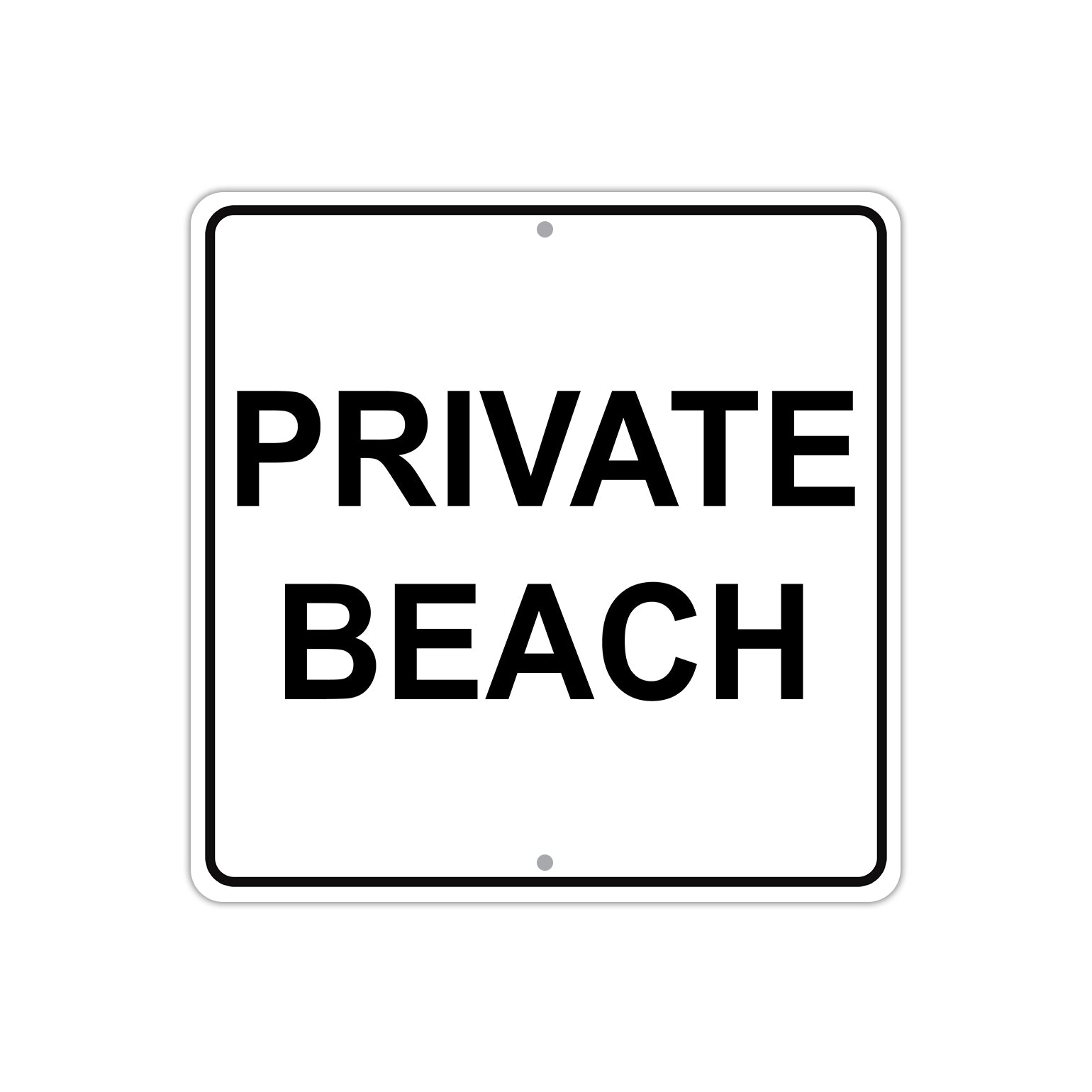 Private Beach No Trespassing Beyond This Point Aluminum Metal Sign Plate