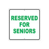 Reserved For Seniors Parking Aluminum Metal Sign Plate