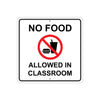No Food Allowed in Classroom with Symbol Aluminum Metal Sign Plate
