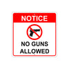 Notice No Guns Allowed Symbol Aluminum Metal Sign Plate