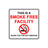 This Is A Smoke Free Facility Thank You For Not Smoking Aluminum Metal Sign Plate
