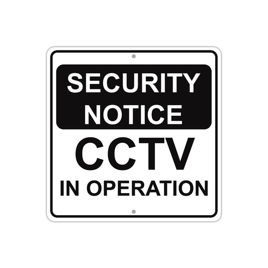 Security Notice CCTV in Operation Aluminum Metal Sign Plate