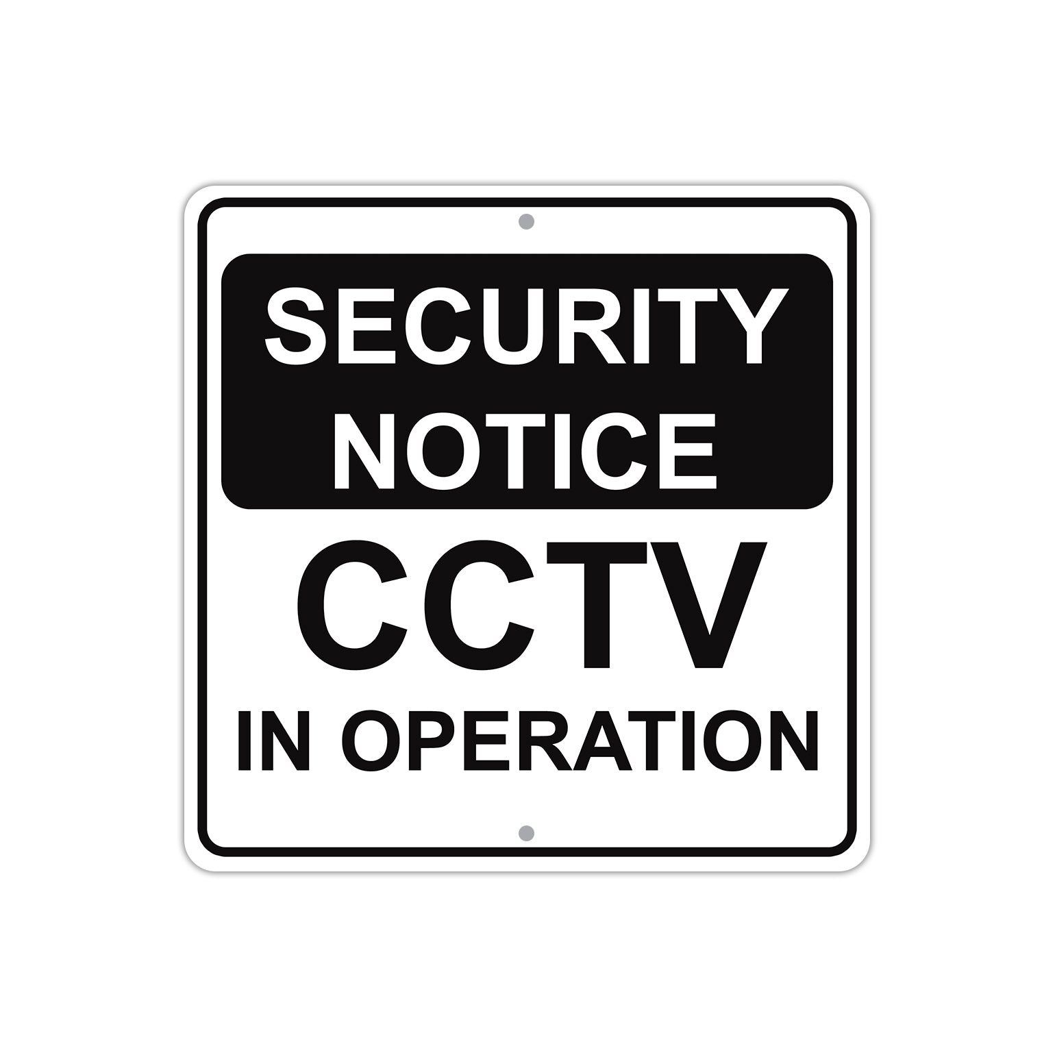 Security Notice CCTV in Operation Aluminum Metal Sign Plate