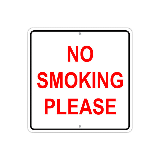 No Smoking Please Aluminum Metal Sign Plate