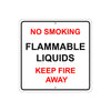 No Smoking Flammable Liquids Keep Fire Away Aluminum Metal Sign Plate