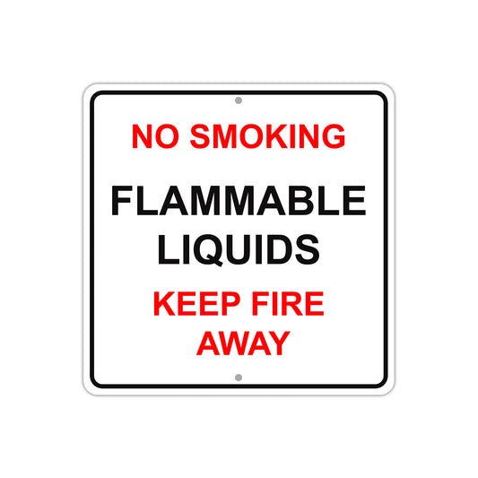 No Smoking Flammable Liquids Keep Fire Away Aluminum Metal Sign Plate