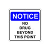Notice No Drugs Beyond This Point Aluminum Metal Sign Plate