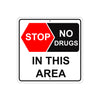 Stop No Drugs In This Area Aluminum Metal Sign Plate