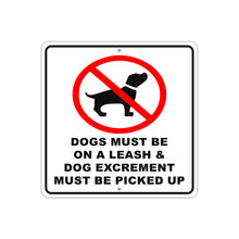 dogs on leash sign