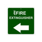 Fire Entinguisher with Left Arrow Caution Aluminum Metal Sign Plate