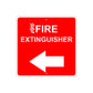 Fire Entinguisher with Left Arrow Caution Aluminum Metal Sign Plate