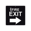 Fire Exit with Right Arrow Caution Aluminum Metal Sign Plate