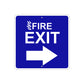 Fire Exit with Right Arrow Caution Aluminum Metal Sign Plate