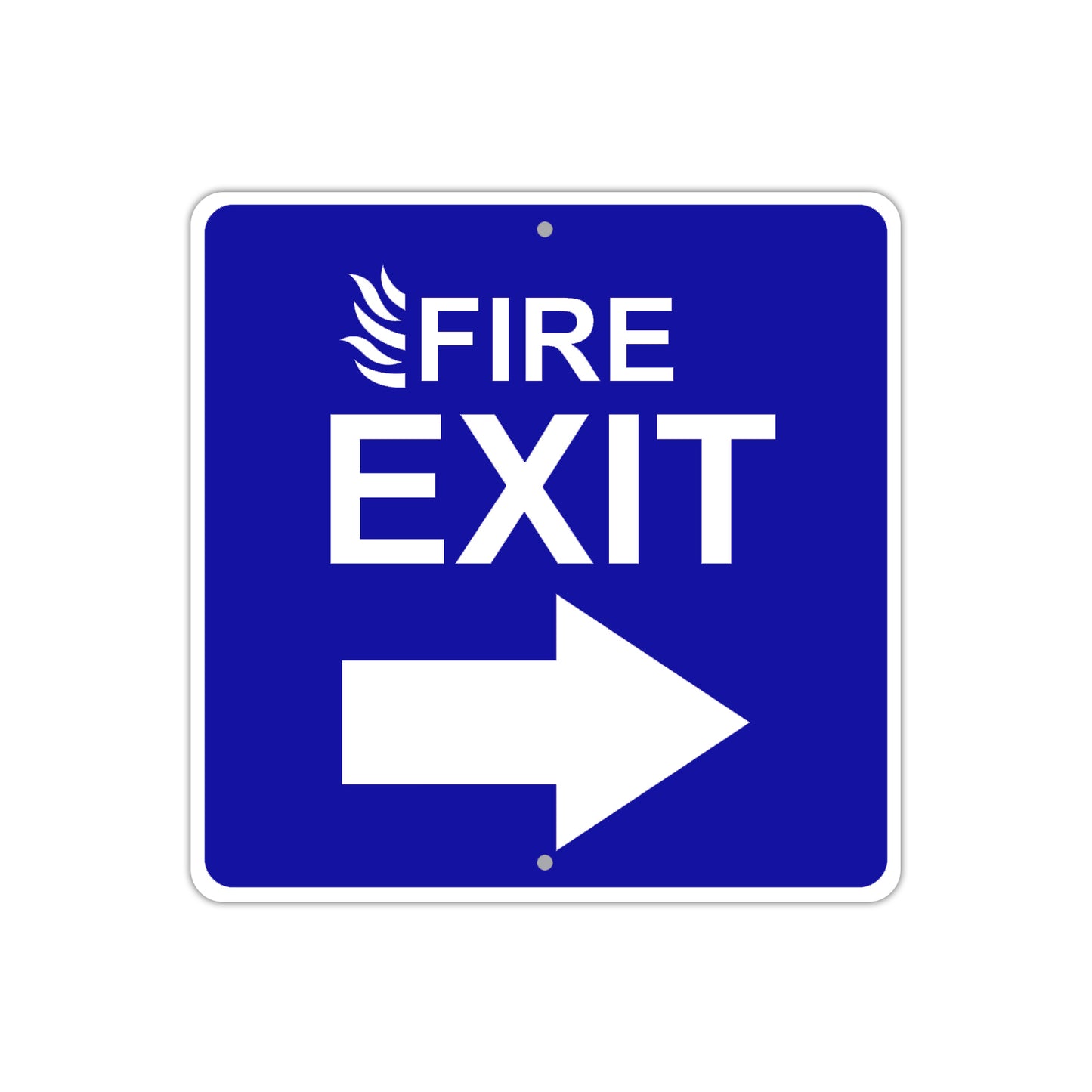 Fire Exit with Right Arrow Caution Aluminum Metal Sign Plate