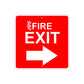Fire Exit with Right Arrow Caution Aluminum Metal Sign Plate