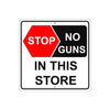 Stop No Guns in this Store Allowed Caution Aluminum Metal Sign Plate