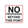 No Trespassing Beyond This Point Caution Aluminum Metal Sign Plate