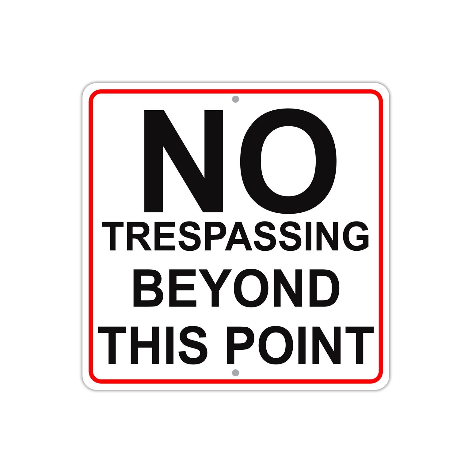 No Trespassing Beyond This Point Caution Aluminum Metal Sign Plate