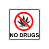 Warning No Drugs Allowed Cannabis Cocaine Aluminum Metal Sign Plate
