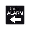 Fire Alarm with Left Arrow Caution Aluminum Metal Sign Plate