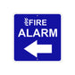 Fire Alarm with Left Arrow Caution Aluminum Metal Sign Plate