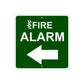 Fire Alarm with Left Arrow Caution Aluminum Metal Sign Plate