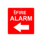 Fire Alarm with Left Arrow Caution Aluminum Metal Sign Plate